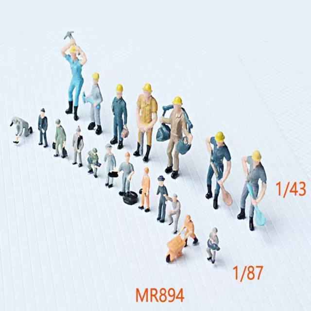 10/25pcs Mini Construction Worker Model  Miniature Home Decorations