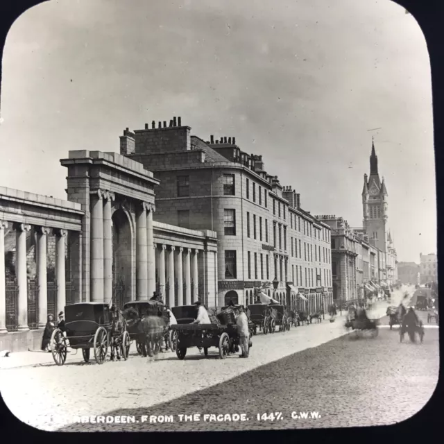 Antique Magic Lantern Glass Slide Photo Union Street Aberdeen GWW Scotland