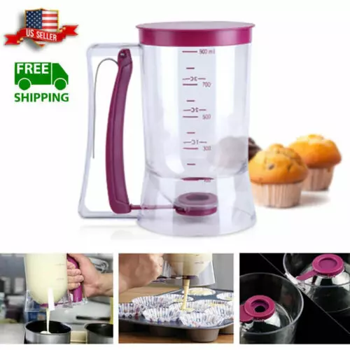 900ML Batter Dispenser Cupcake Pancake Muffin Kitchen Measuring Baking Mix Tools