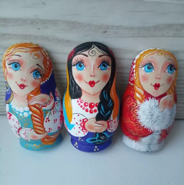 Matryoshka Doll Fridge Magents figuras muñecas ucranianas imanes pintados a...