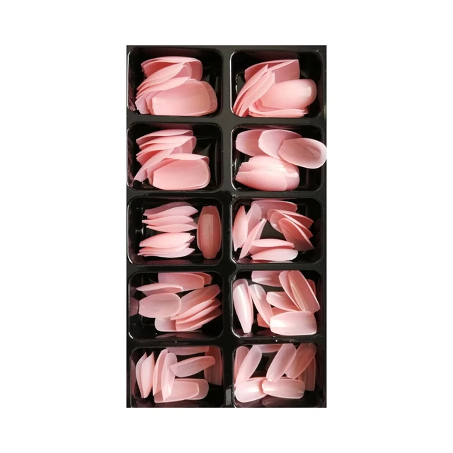 Faux Ongles Pointus Avec Stickers Fleurs Rose - Kit Neuf Complet