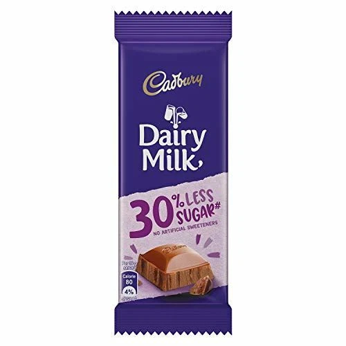 CADBURY DAIRY MILK Chocolate Bar with 30 Less Sugar, 43 grams (1.51 oz