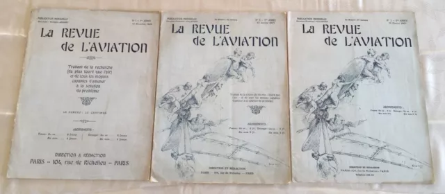 La Revue de l'Aviation, rare lot des 3 premiers numéros