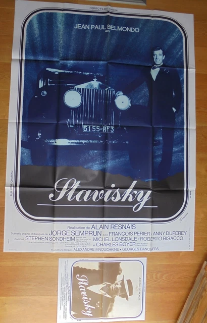 JEAN-PAUL BELMONDO stavisky affiche cinema originale 160x120 cm + 40x60 cm '74 A