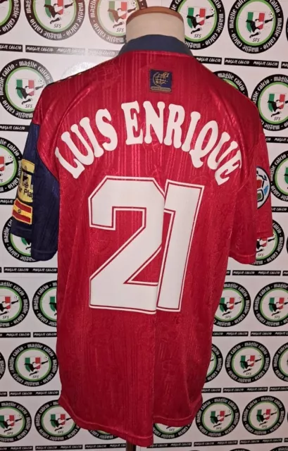 Luis Enrique Spain Spagna Euro 1996 Shirt Maglia Calcio Football Soccer Camiseta