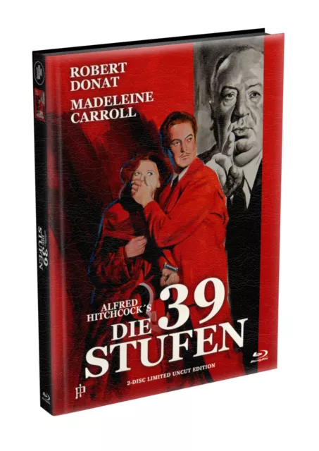 Hitchcock - DIE 39 STUFEN - 2-Disc Mediabook wattiert Cover A [BD+DVD] LE*NEU*