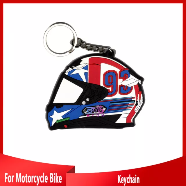 Motorcycle Bike Keychain Helmet Key Chain Blue Red 3D Soft Rubber