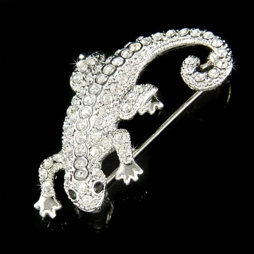 Broche Fantaisie Femme Gecko/lézard Multicolore - Neuf Avec étiquettes