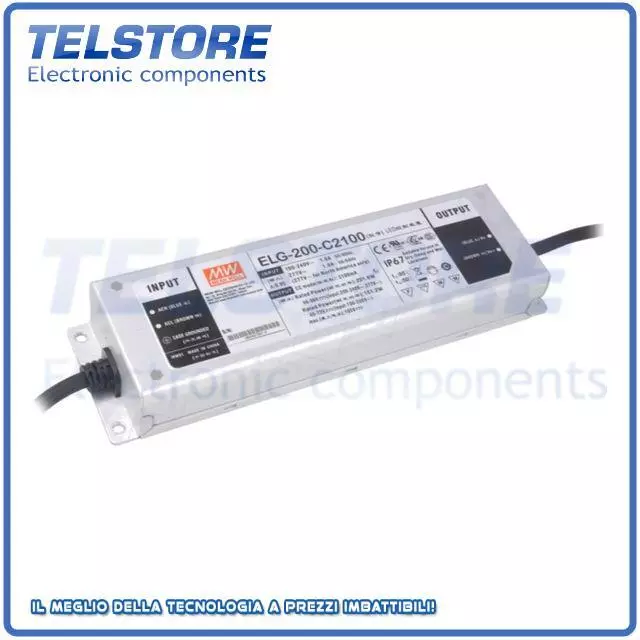 1pcs ELG-200-C2100 Alimentatore a impulsi LED 201,6W 48...96VDC 2100mA 100...305