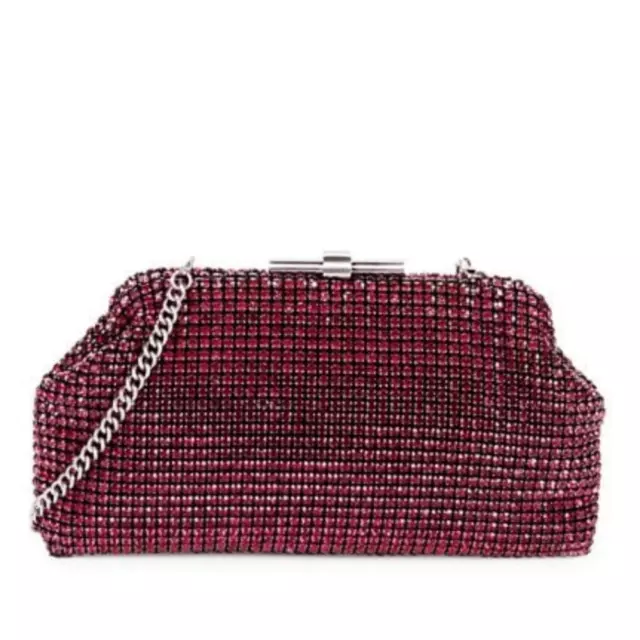 REISS ADALINE EMBELLISHED SPARKLE CLUTCH BAG, Evening Party Bags, Purple, NWT 3