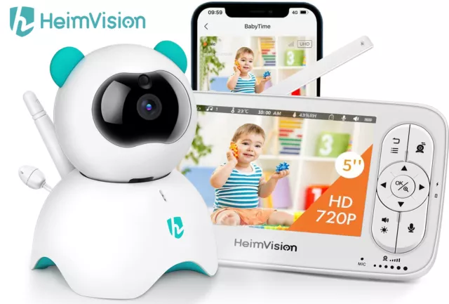 HeimVision HM136 Video Baby Monitor 720P Security Camera 5" Display Night Vision