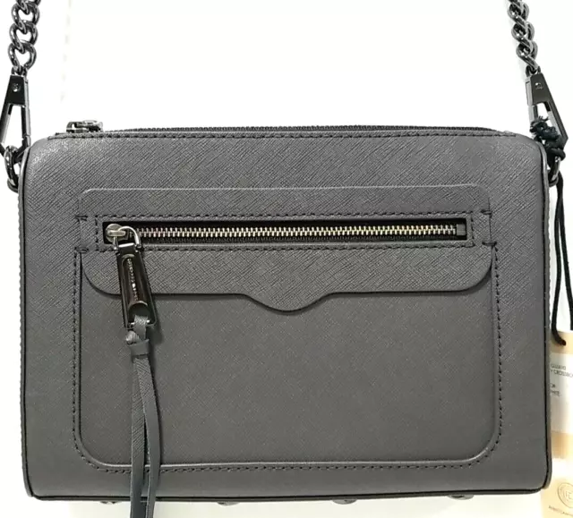 Rebecca Minkoff Avery Crossbody Leather Bag Shoulder Purse Graphite Pocket NWT