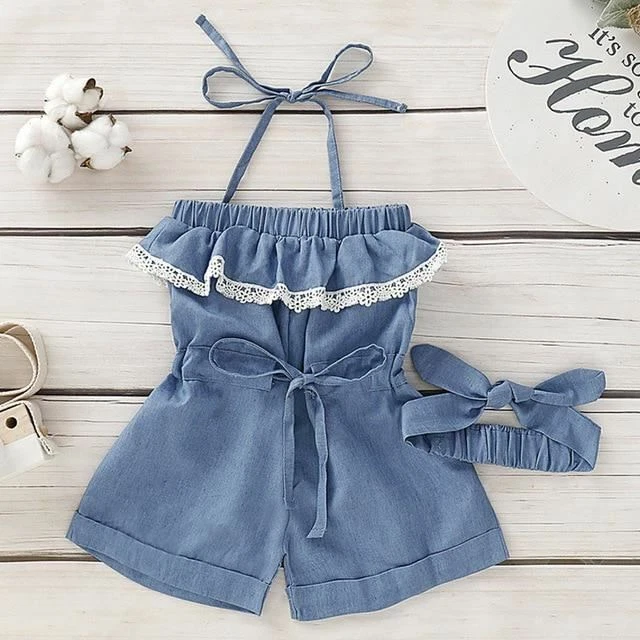 2 PC / Set Ragazze Estate Abbigliamento Coreana Jeans Manica Corta T-Shirt + 12