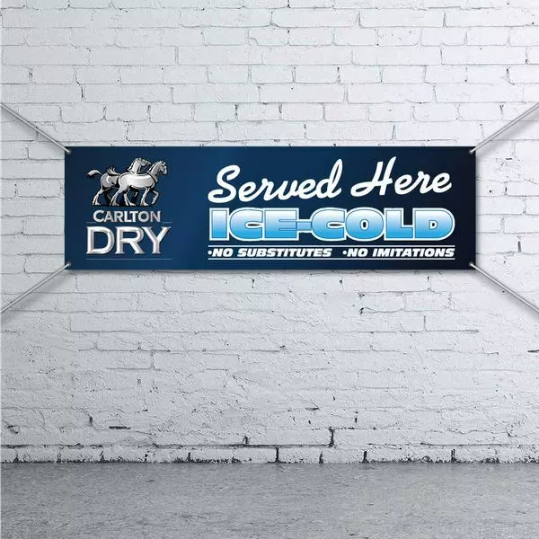 Carlton Dry Banner -  Mancave Bar Beer Shed Garage Sign Gift Wall Served Aussie