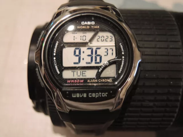 Casio WV58A-1AV， Atomic Waveceptor Watch， 50 Meter WR， World