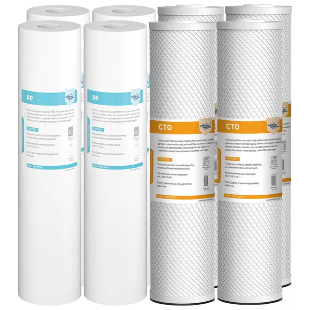 2-8 Pack 20" x 4.5" Big Blue Whole House Sediment Carbon Water Filter Cartridges