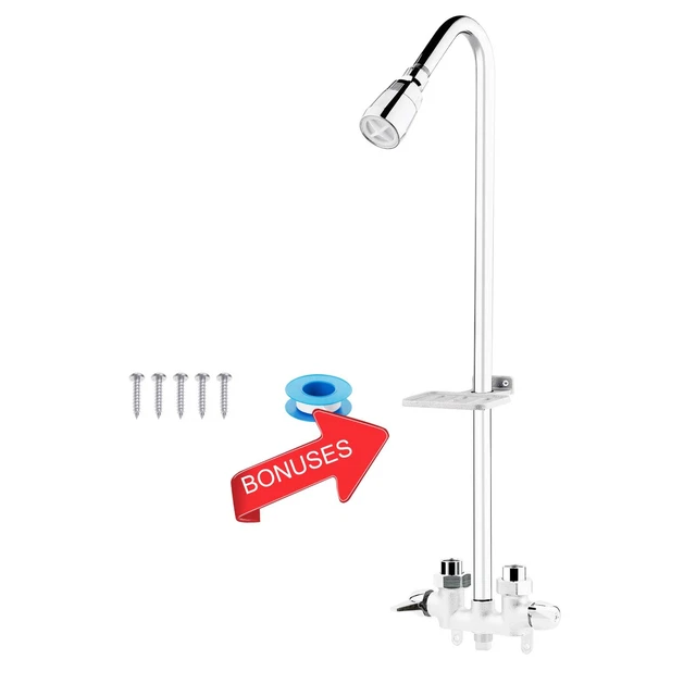 OUTDOOR SHOWER FIXTURE Systemwith Rustproof Riser and Riser Extension ...
