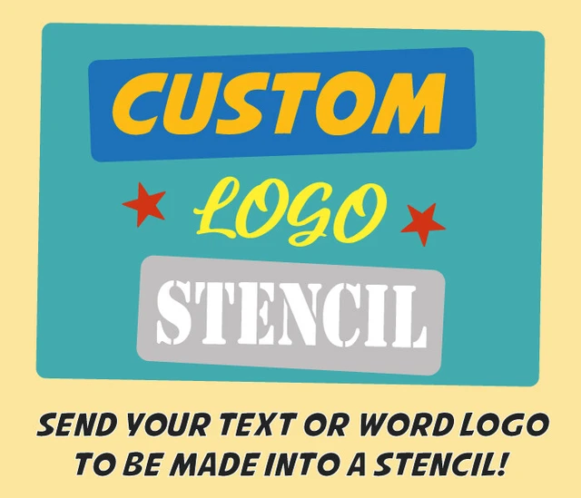 CUSTOM STENCIL Your Personalised Text/Word Logo Converted To Stencil