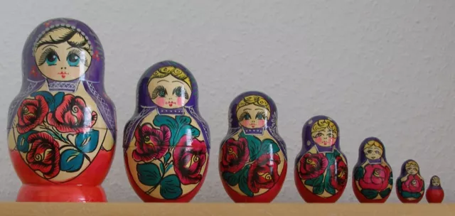 Matroschka,Babuschka,Matrjoschka,Matrioschka! 7 Holz-Puppen. Geschenk für Kinder