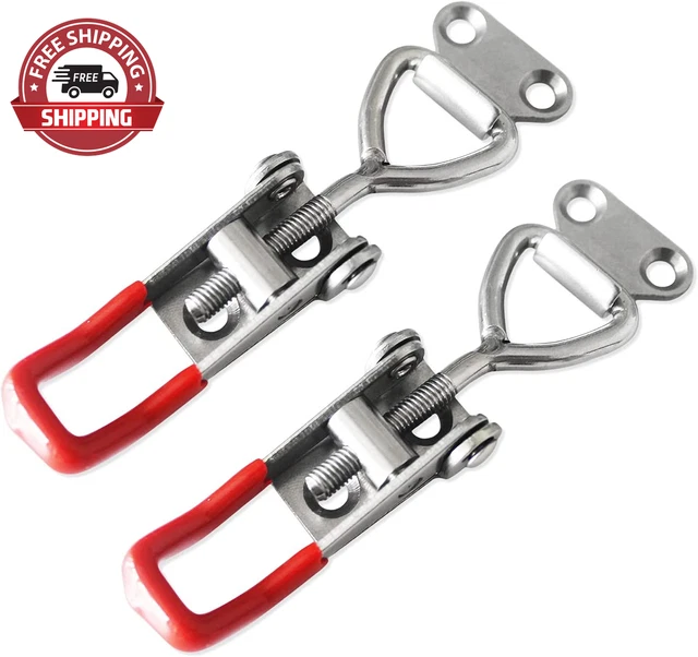 CUKAYO 2Pcs Toggle Latch Clamp 4001, Adjustable 304 Stainless Steel Pull Hasp La