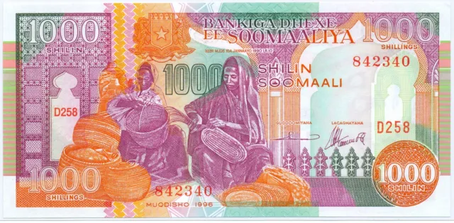 Somalia 1,000 Shilin 1996, Block Letter D, P.37bD_UNC