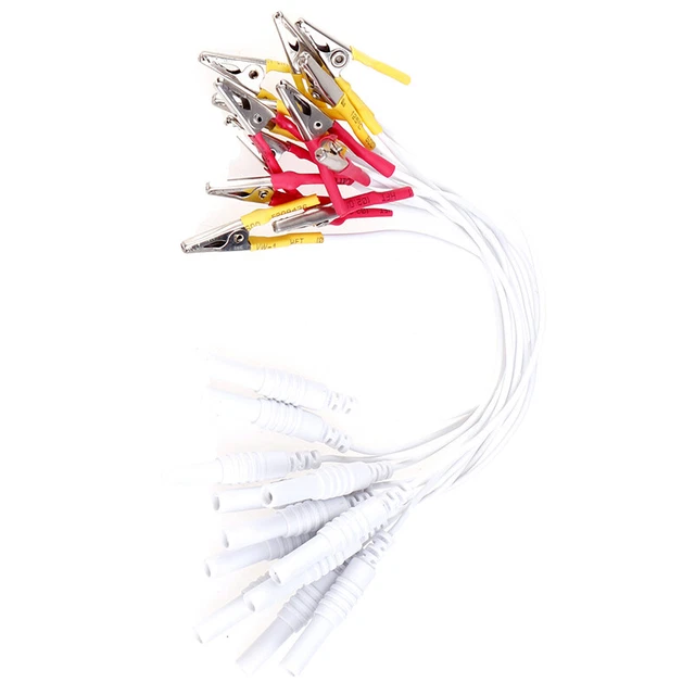 12 pz/Set cavo clip alligatore strumento elettronico trattamento agopuntura $g Sg