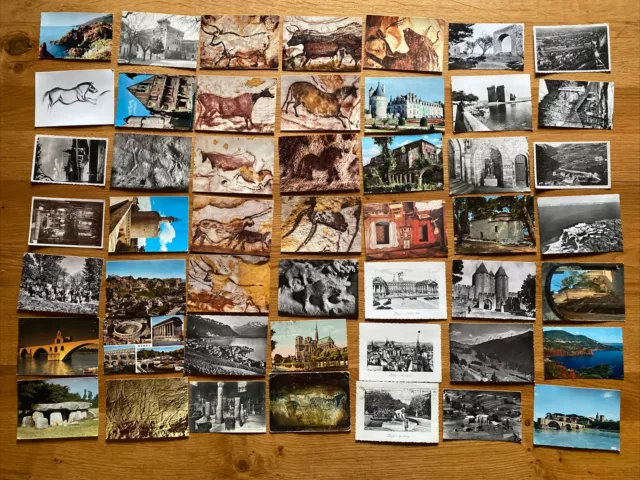 COLLECTABLE POSTCARDS: JOBLOT OF 49 VINTAGE FRENCH 20th Century 1950s Onwards