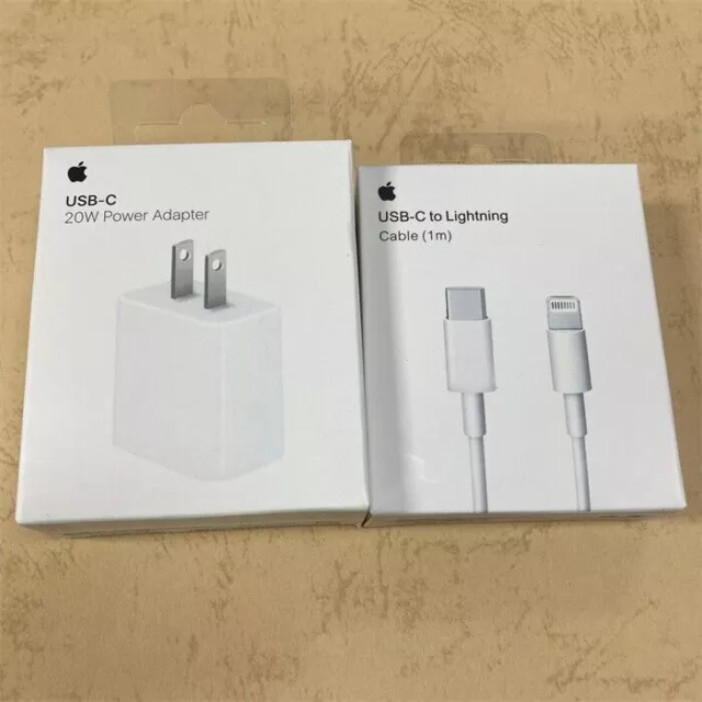 OEM Original Genuine Apple iPhone Lightning Charger Cable 3ft 20W Power Adapter