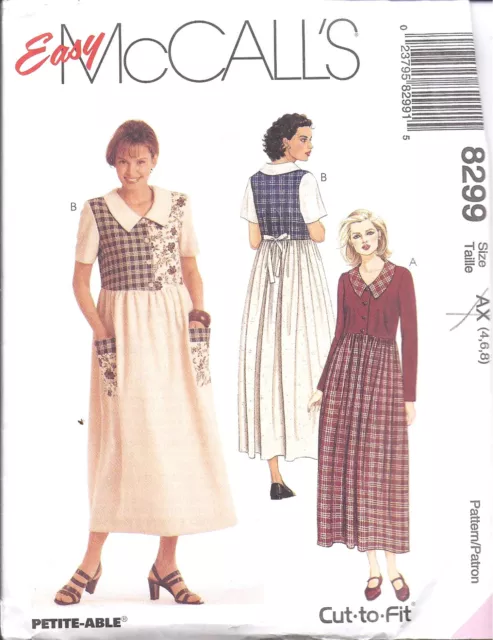 8299 UNCUT Vintage McCalls SEWING Pattern Loose Fitting Color Blocked Dress OOP