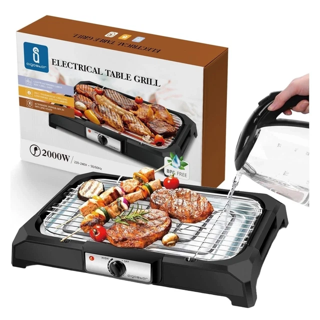 Griglia Elettrica Senza Fumo STARLYF Smokefree Grill - 1250W, Rivestimento Titanio E Rame, 5 Temperature Griglia Pietra Arenaria - 7