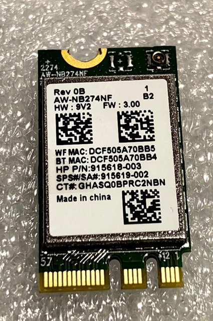 Carte WiFi Realtek RTL8723DE Pour HP Pavilion - Réf. 915618-002, Occasion Fonctionnelle