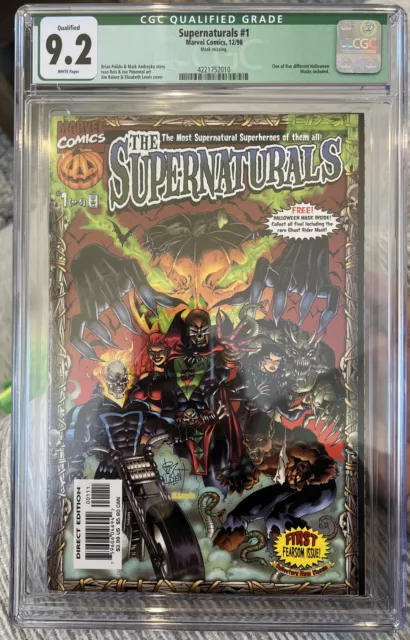 The Supernaturals #1 CGC 9.2 (Qualified) Mask Missing Marvel 1998 Brian Pulido