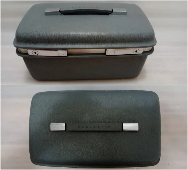 OLD VINTAGE SAMSONITE Grey Gray Luggage Carry On Hard Shell Train