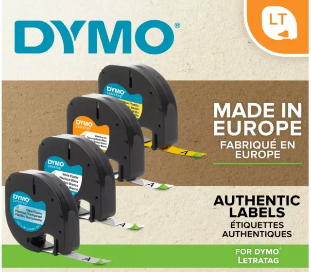 DYMO Personal Labelmaker LetraTag® Labels 12mm ~ Various Choices *GENUINE*