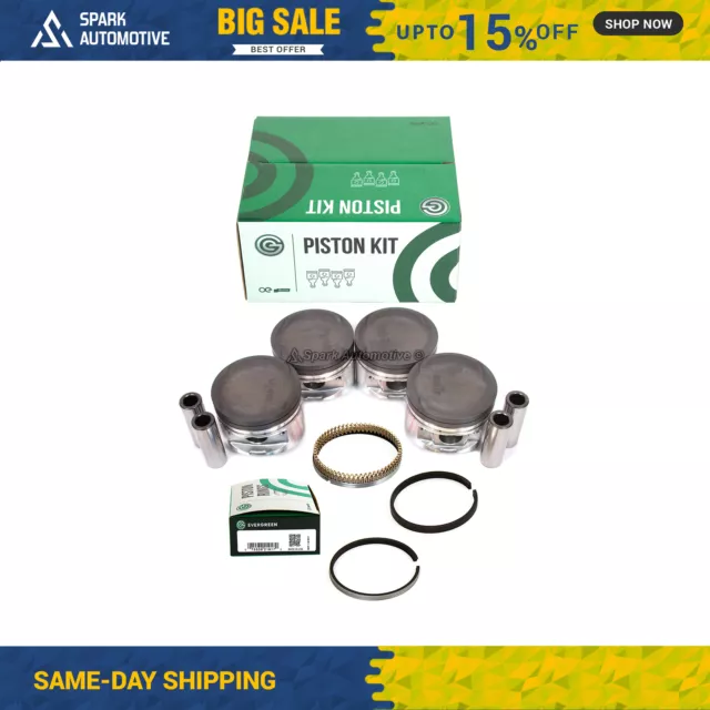 Pistons w/ Rings fit 93-98 Eagle Plymouth Mitsubishi Turbo 2.0L 4G63T