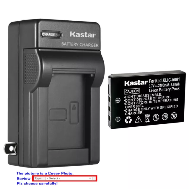 Kastar Battery Wall Charger for Kodak KLIC-5001 & Kodak EasyShare DX7590 Zoom