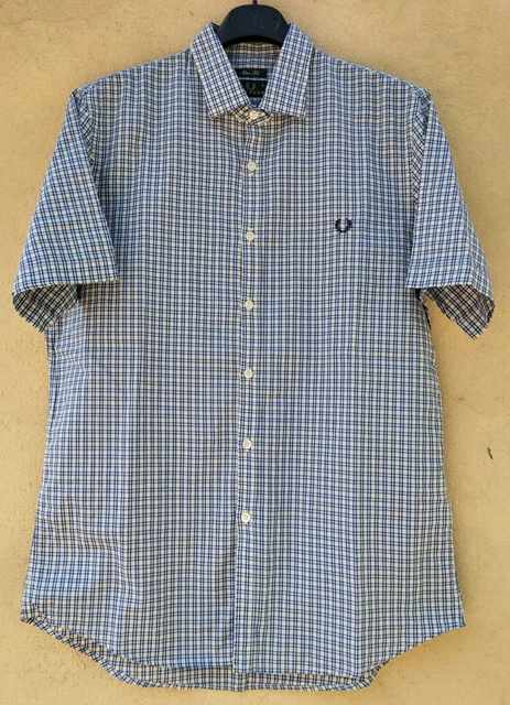 FRED PERRY SLIM Fit taglia L camicia maniche corte uomo D8555 EUR