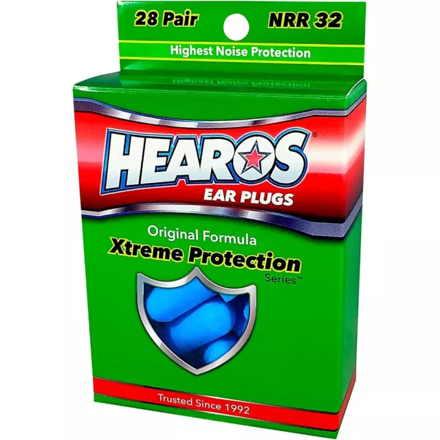 HEAROS NRR 32 Foam Ear Plugs Original Formula Xtreme Protection Series 28 Pair