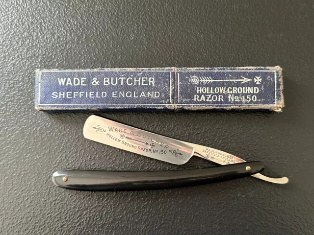 Antique Straight Razor With Box - WADE & BUTCHER - Shaving Tool