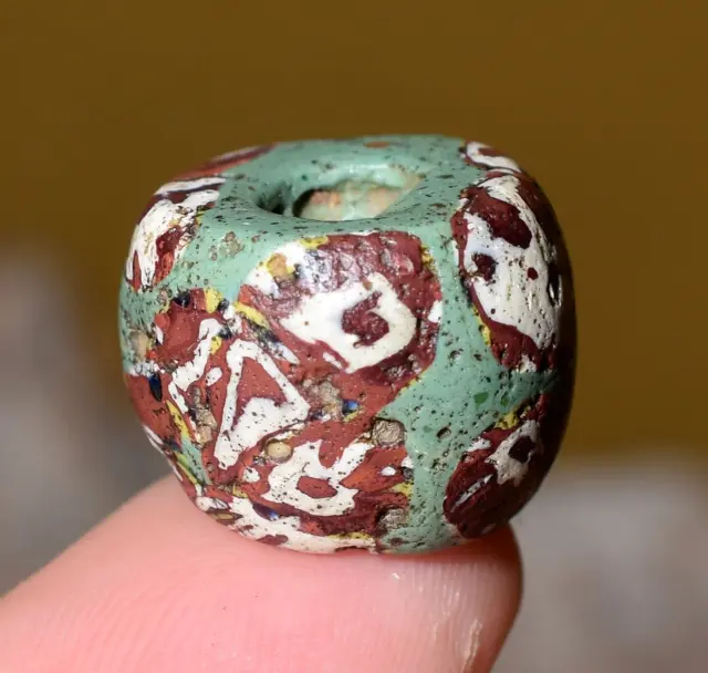 Ancient Green Islamic Wound Glass Bead Cane Inserts Excavated Mali African Trade