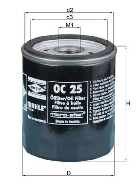 Filtro olio Mahle OC 25 filtro a vite per BMW Volvo E30 66 116 E10 1500 E21 E12