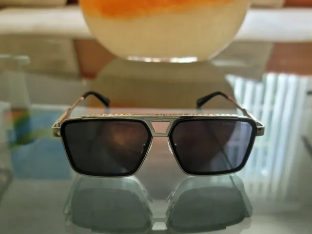 Louis Vuitton Enigme Damier Rectangular Sunglasses Acetate Black