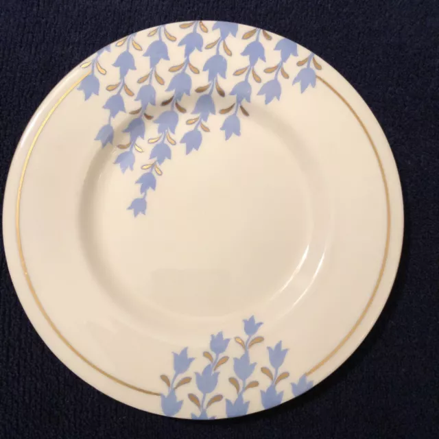 Rare 1930s Vintage Royal Doulton Art Deco Side Tea Plate Gold Blue Shower V1449