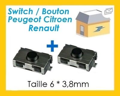 3x Switch bouton de clé telecommande plip pour Renault Peugeot Citroen IR RF 