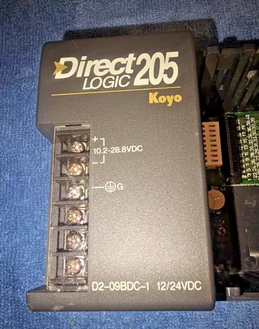 KOYO D2-09BDC1-1 DIRECT LOGIC 205 POWER SUPPLY WITH 9 Slot RACK 24vdc  (tested) 2