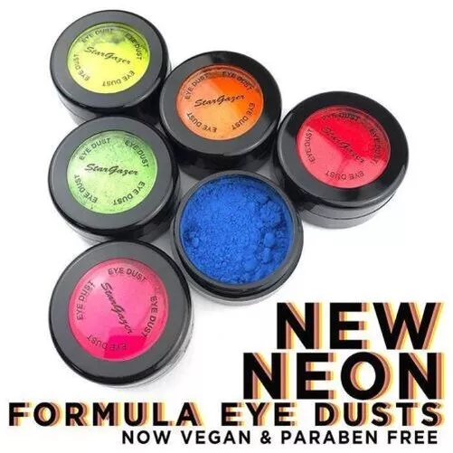 Stargazer Eye Dust UV Glow eye Shadow Powder Fluorescent Neon Colours Rave 1.8g