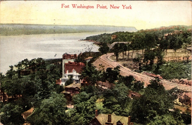 Fort Washington Point, NY Bird's-eye View of the Area Antique 1915 Postcard z16