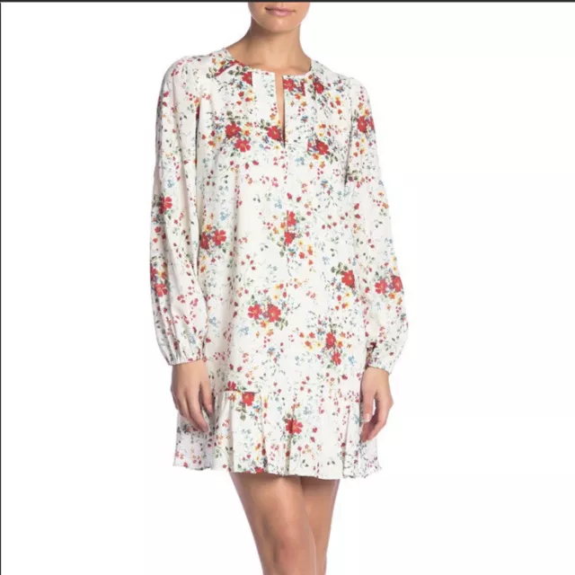 Parker Nola Floral Long Sleeve Ruffle Mini Dress