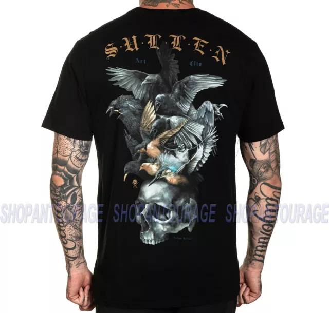 Sullen Flock SCM3605 Nuovo Manica Corta Grafico Tattoo Teschio T-Shirt Per Uomo