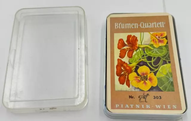 Blumen Flowers Piatnik No. Nr. 303 Quartett Spielkarten alt antik 24 Karten 2